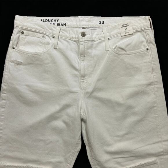 NWT J.CREW Slouchy Boyfriend Jeans in White READ DESCRIPTION SZ 16 - Picture 3 of 12